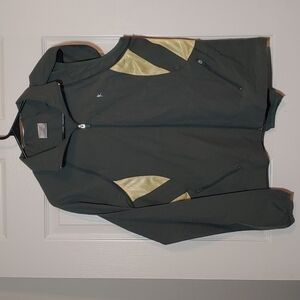 Danskin Now Convertible Jacket Vest Green Yellow Size M 8-10